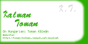 kalman toman business card