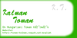 kalman toman business card